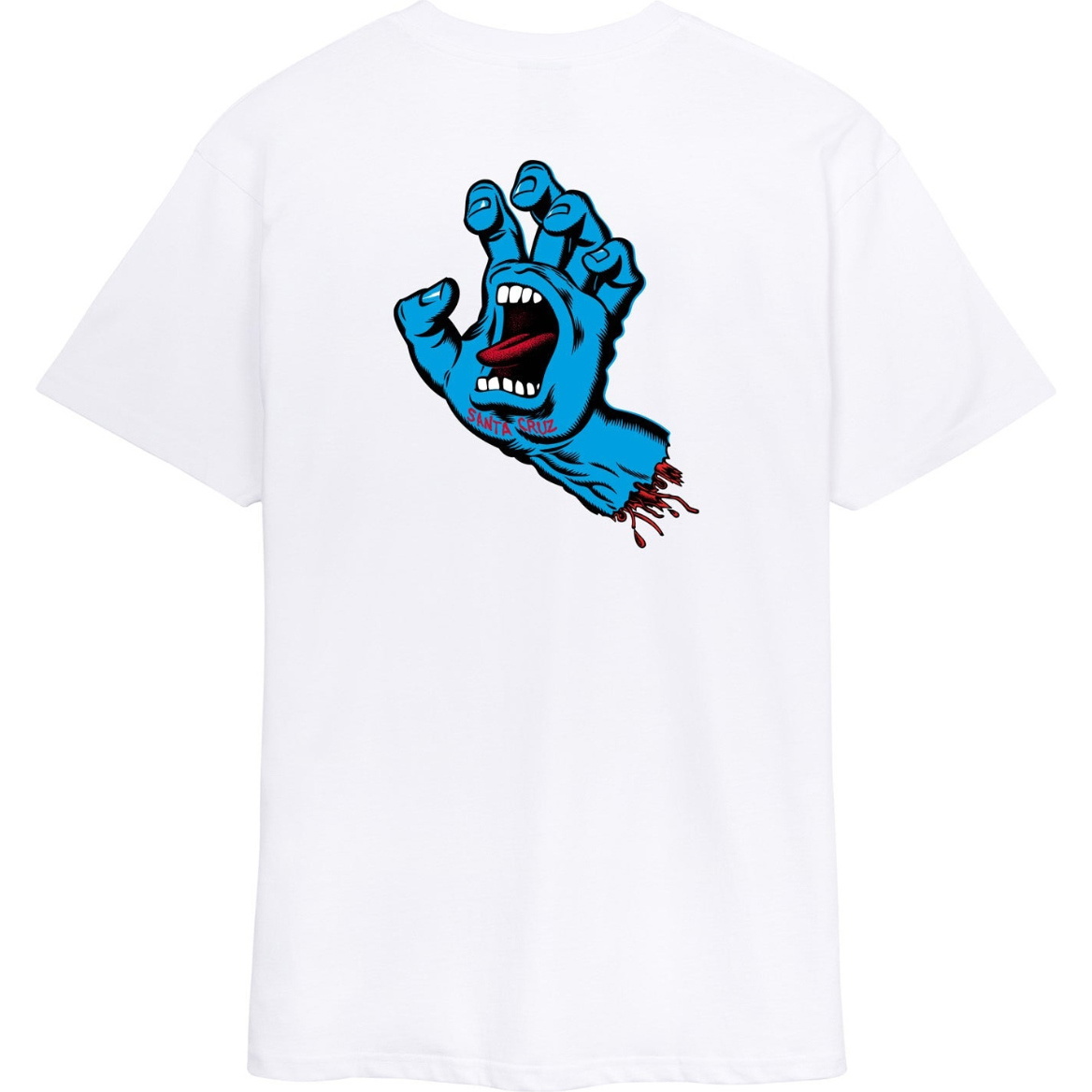 2026 Santa Cruz Mens Screaming Hand Chest T-shirt SCA-TEE-13921 - White
